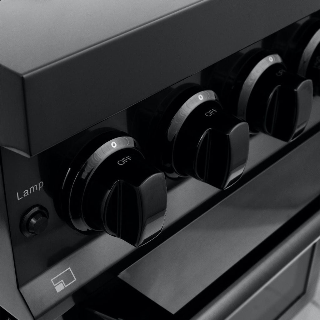 ZLINE 24" Black Stainless, Gas Brass Burner, Electric Range, RAB-BR-24