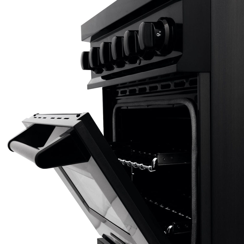 ZLINE 24" Black Stainless, Gas Burner, Electric Oven Range, RAB-24