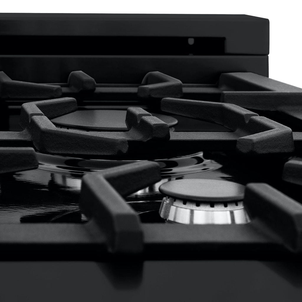ZLINE 24" Black Stainless, Gas Burner, Electric Oven Range, RAB-24