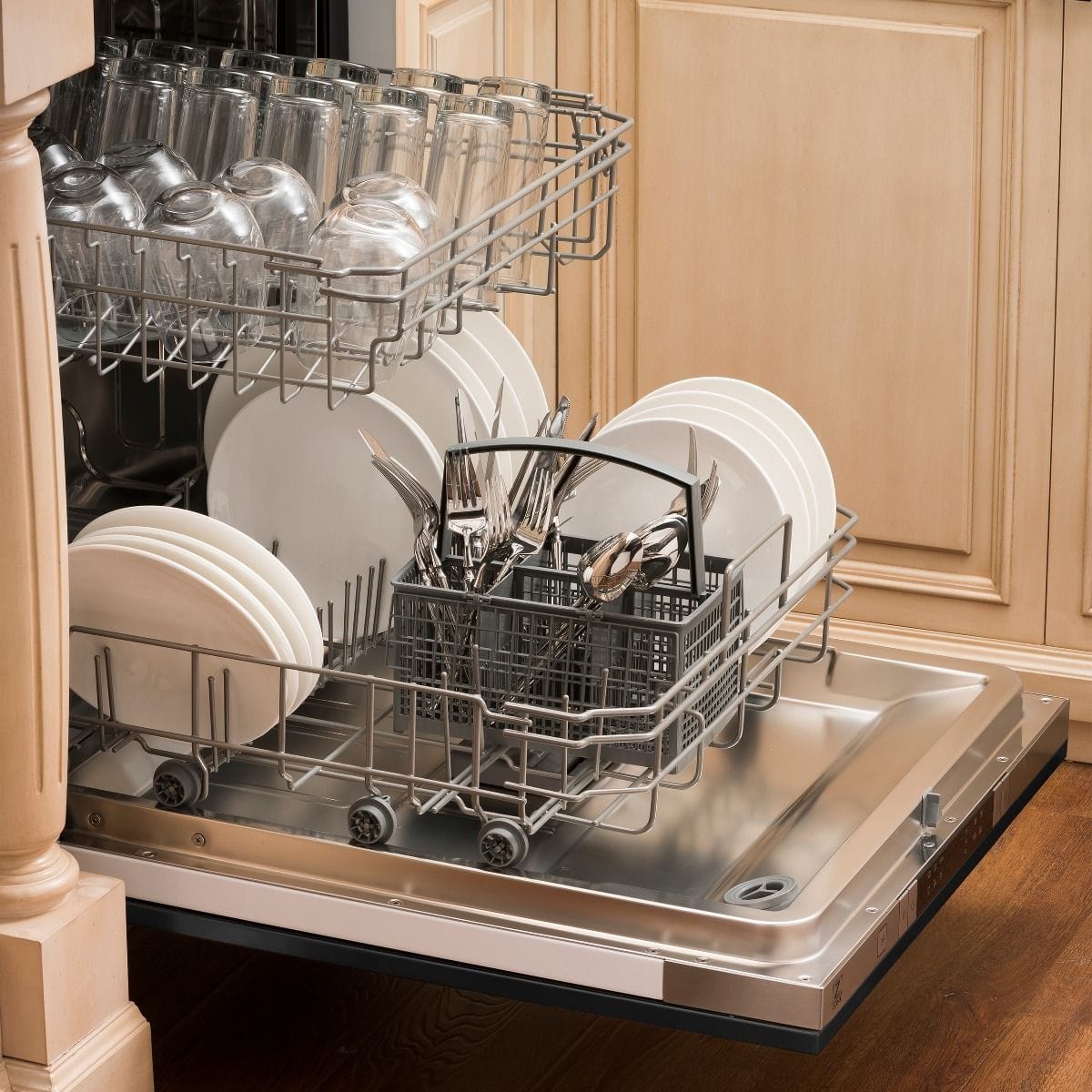 ZLINE 24" Dishwasher In Black Stainless Steel, Stainless Tub, DW-BS-24