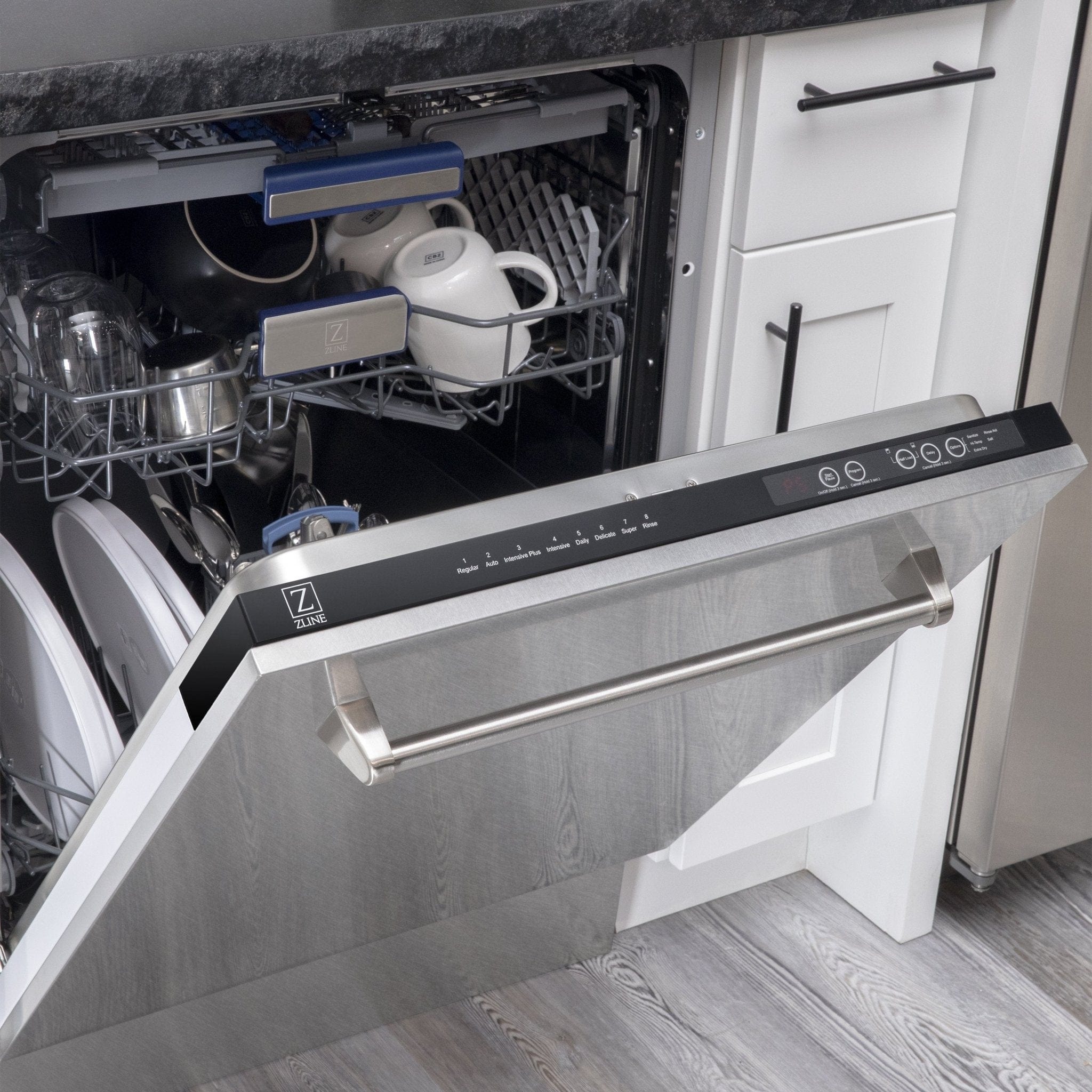 ZLINE 24" Dishwasher in DuraSnow Stainless panel, Stainless Tub, DWV-SN-24