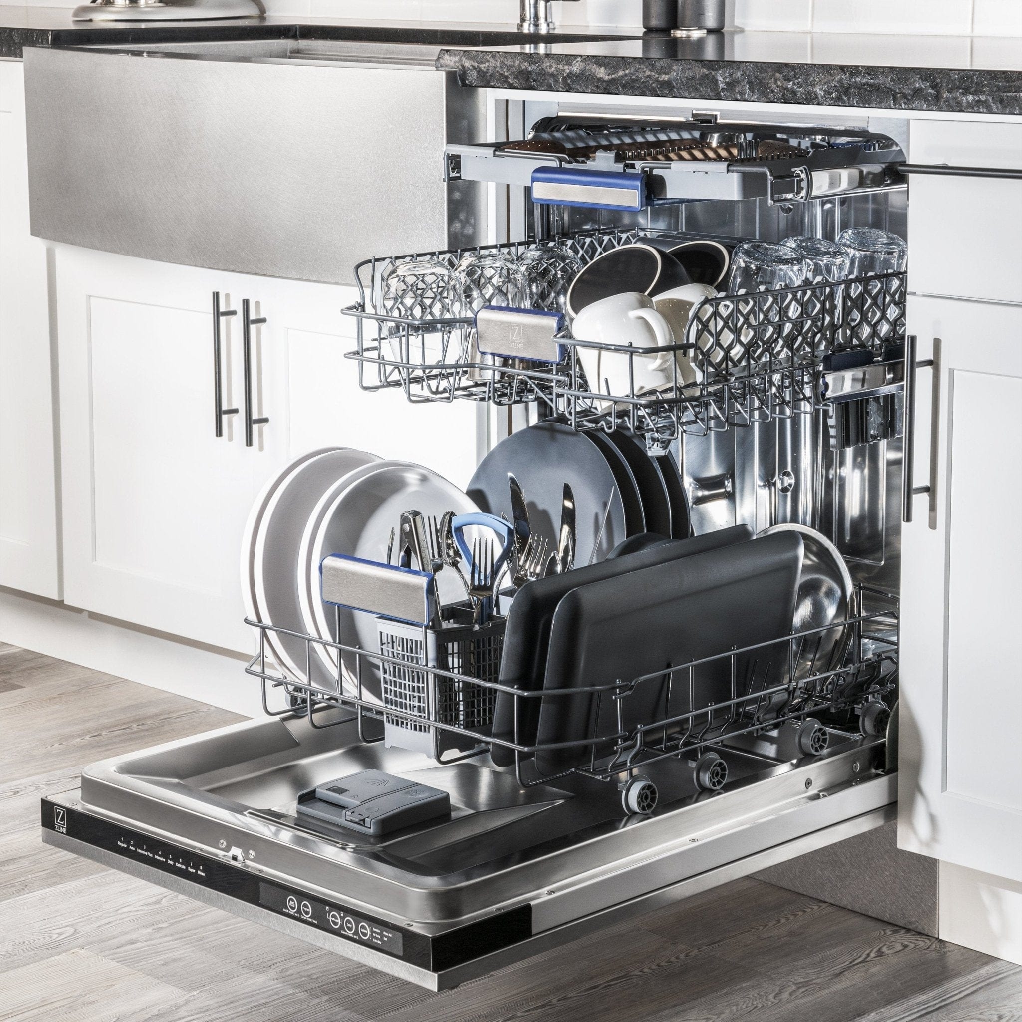 ZLINE 24" Dishwasher in DuraSnow Stainless panel, Stainless Tub, DWV-SN-24