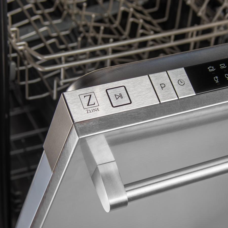 ZLINE 24" Dishwasher in DuraSnow® Stainless, Traditional Handle, DW-SN-H-24