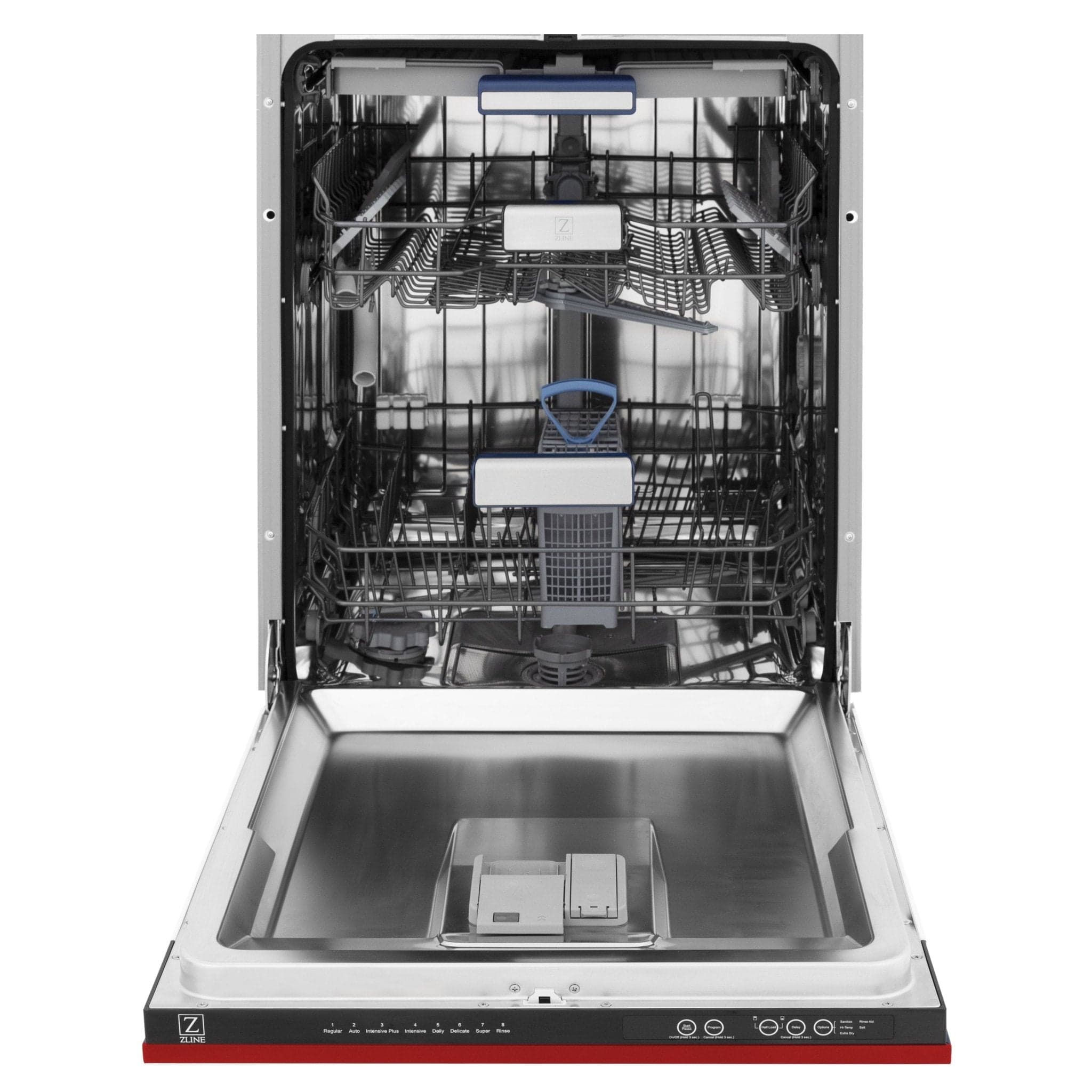 ZLINE 24" Dishwasher in Red Matt panel, Stainless Tub, DWV-RM-24