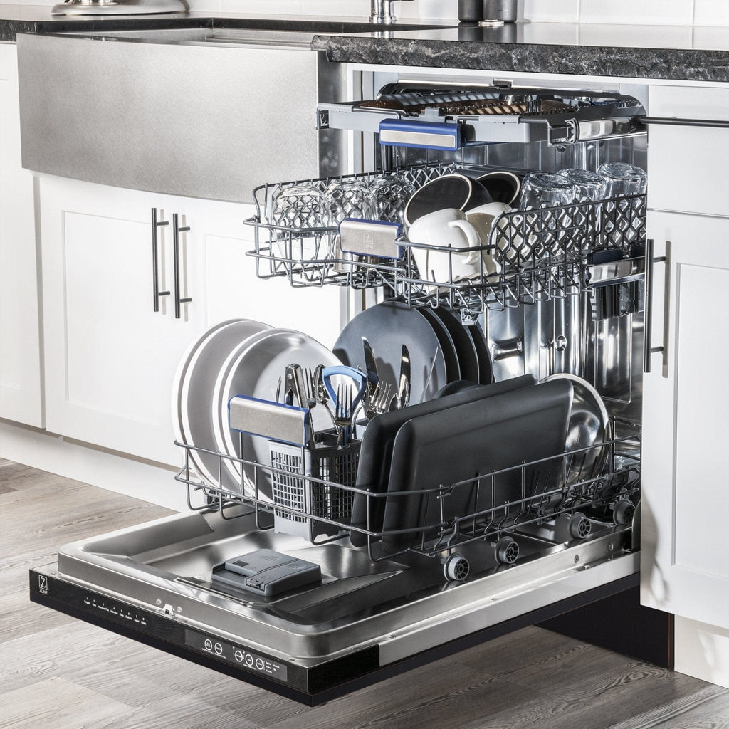 ZLINE 24" Dishwasher, Oil Rubbed Bronze panel, Stainless Tub, DWV-ORB-24