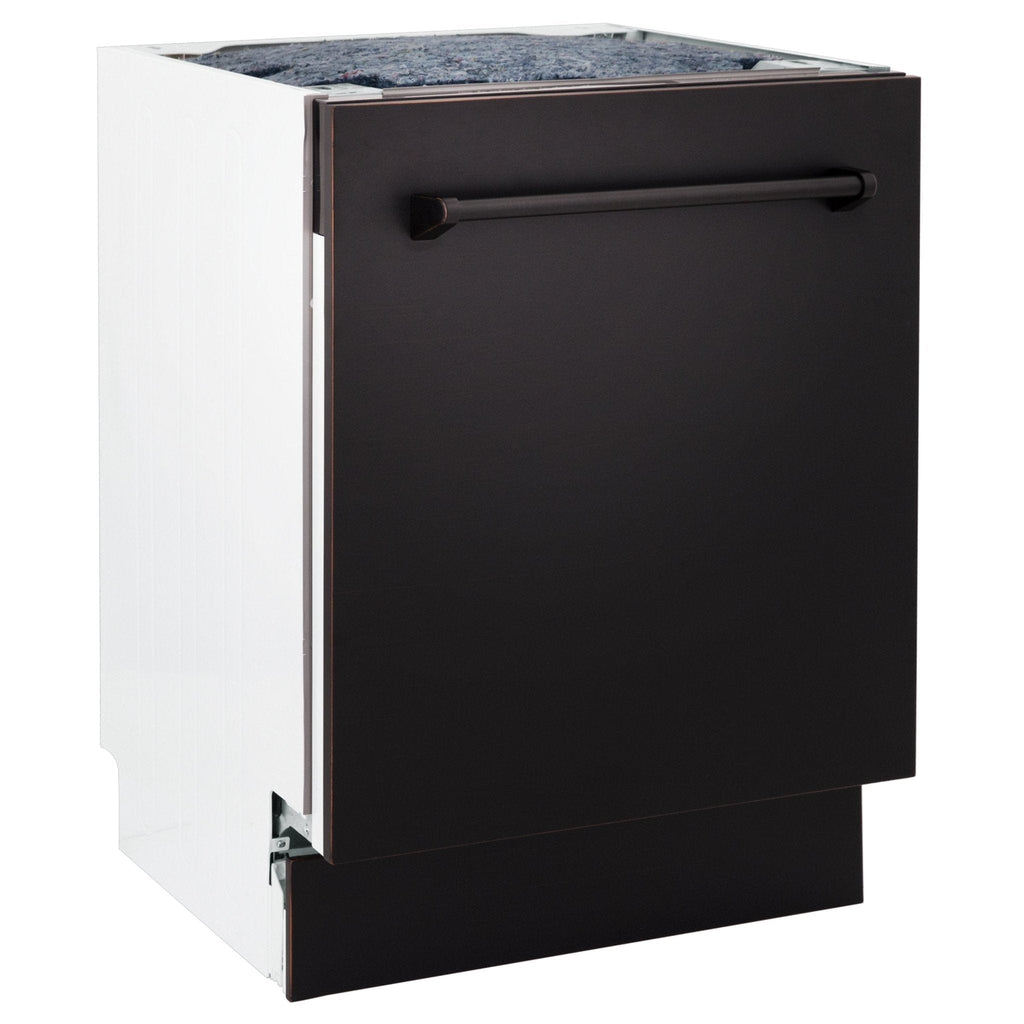 ZLINE 24" Dishwasher, Oil Rubbed Bronze panel, Stainless Tub, DWV-ORB-24