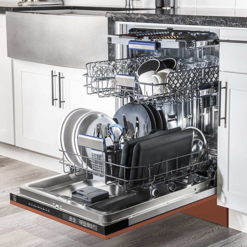 ZLINE 24" Dishwasher with Copper panel, Stainless Tub, DWV-C-24