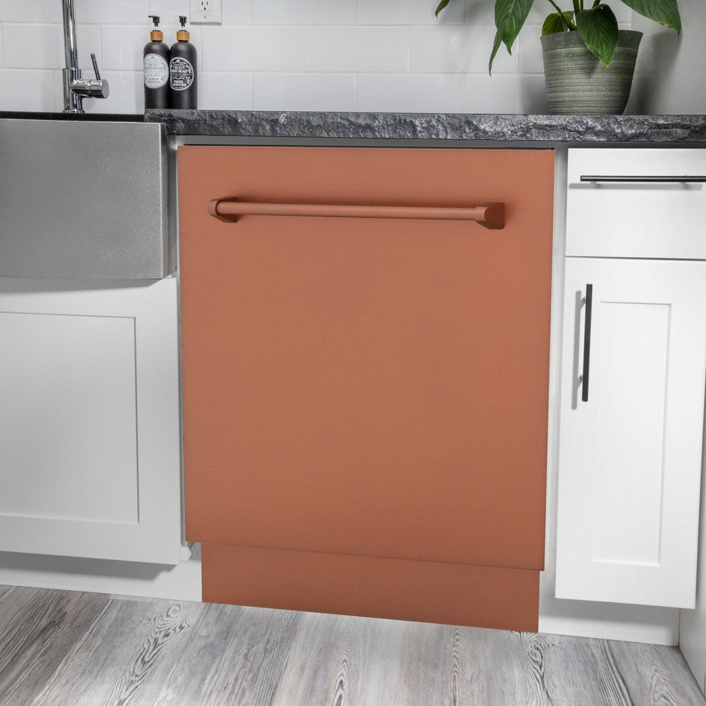 ZLINE 24" Dishwasher with Copper panel, Stainless Tub, DWV-C-24