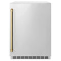ZLINE 24 in. Touchstone Beverage Fridge, Solid Stainless Door, Champagne Bronze Handle RBSOZ-ST-24-CB