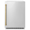 ZLINE 24 in. Touchstone Beverage Fridge, Solid Stainless Door, Polished Gold Handle RBSOZ-ST-24-G