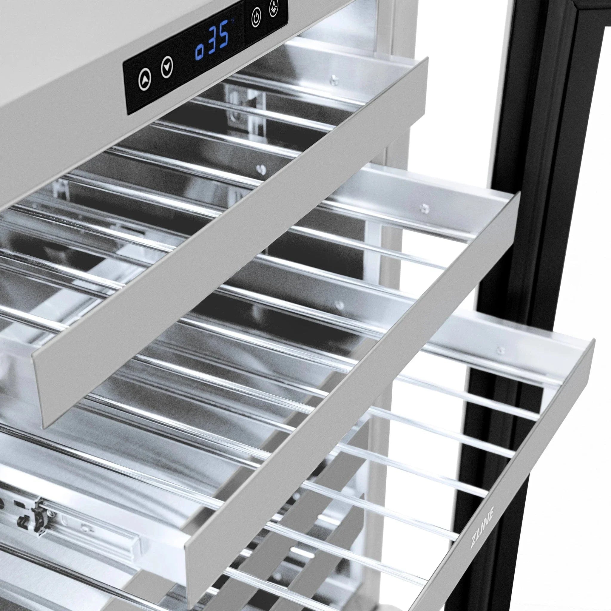 ZLINE 24 in. Touchstone Dual Zone 44 Bottle Wine Cooler With Panel Ready Glass Door RWDPO-24