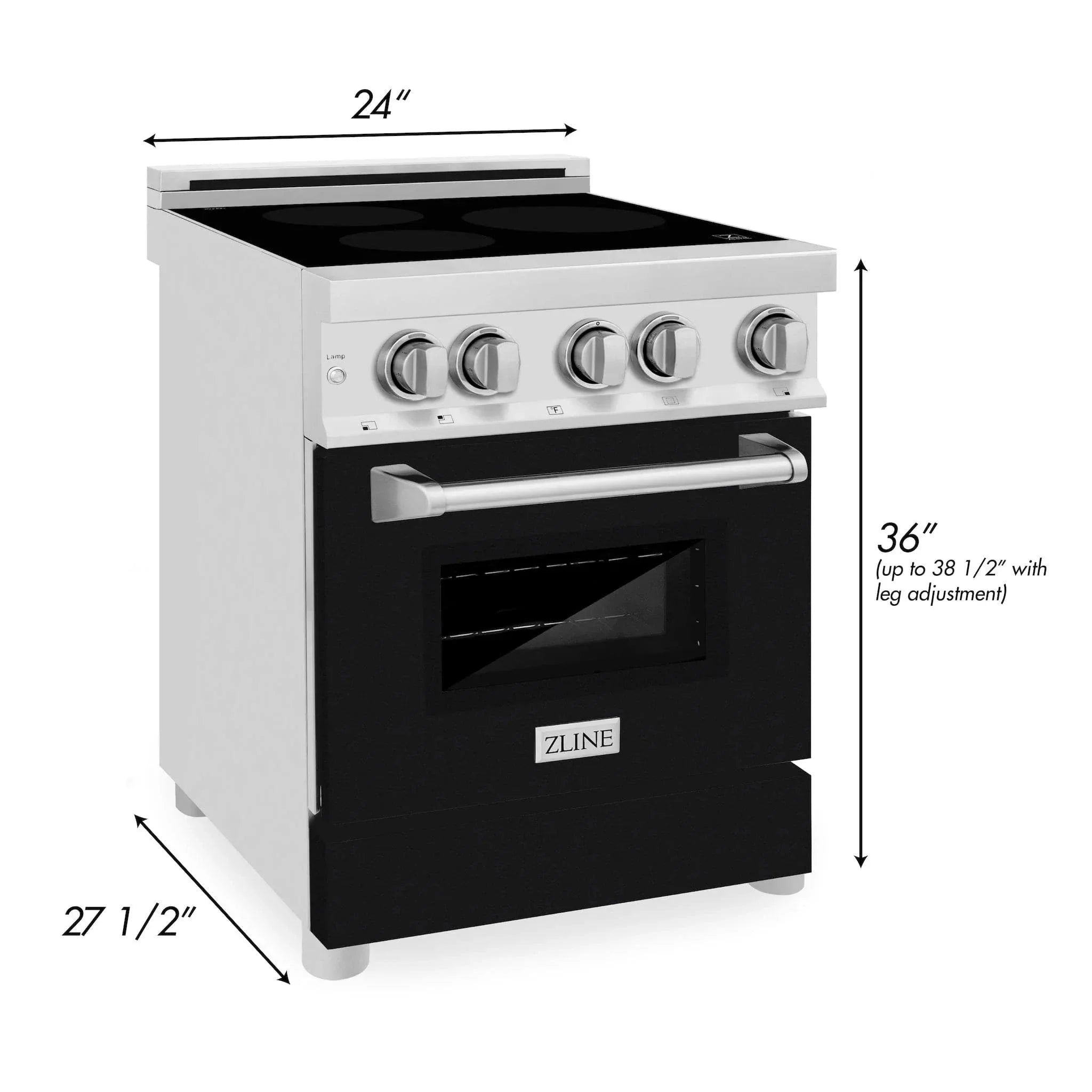 ZLINE 24" Induction Range with a 3 Element Stove and Electric Oven in Stainless Steel RAIND-BLM-24