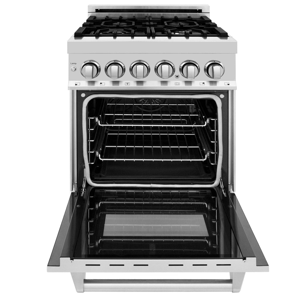 ZLINE 24" Professional Dual Fuel Range in Black Matte, RAS-BLM-24