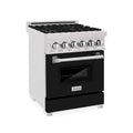 ZLINE 24" Professional Dual Fuel Range in Black Matte, RAS-BLM-24