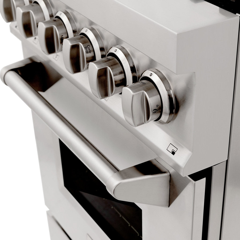 ZLINE 24" Professional Dual Fuel Range in White Matte RAS-WM-24