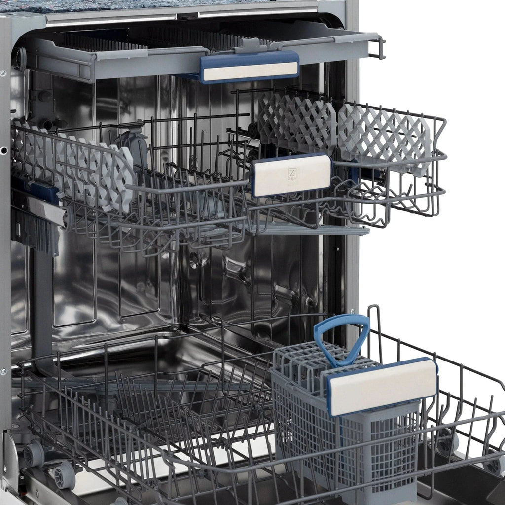 ZLINE 24" Tallac Series 3rd Rack Dishwasher Black Stainless Steel Tub DWV-BS-24