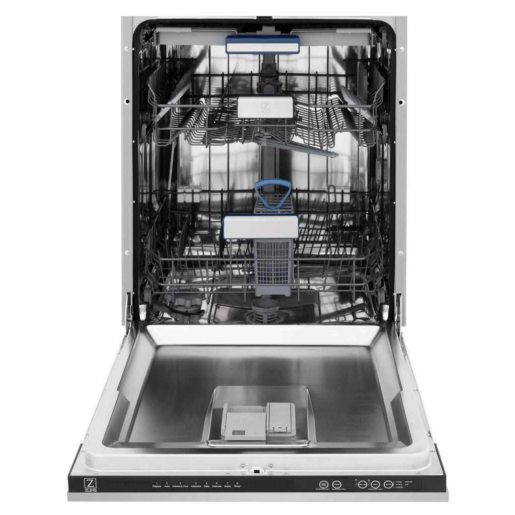 ZLINE 24" Tallac Series 3rd Rack Dishwasher Black Stainless Steel Tub DWV-BS-24