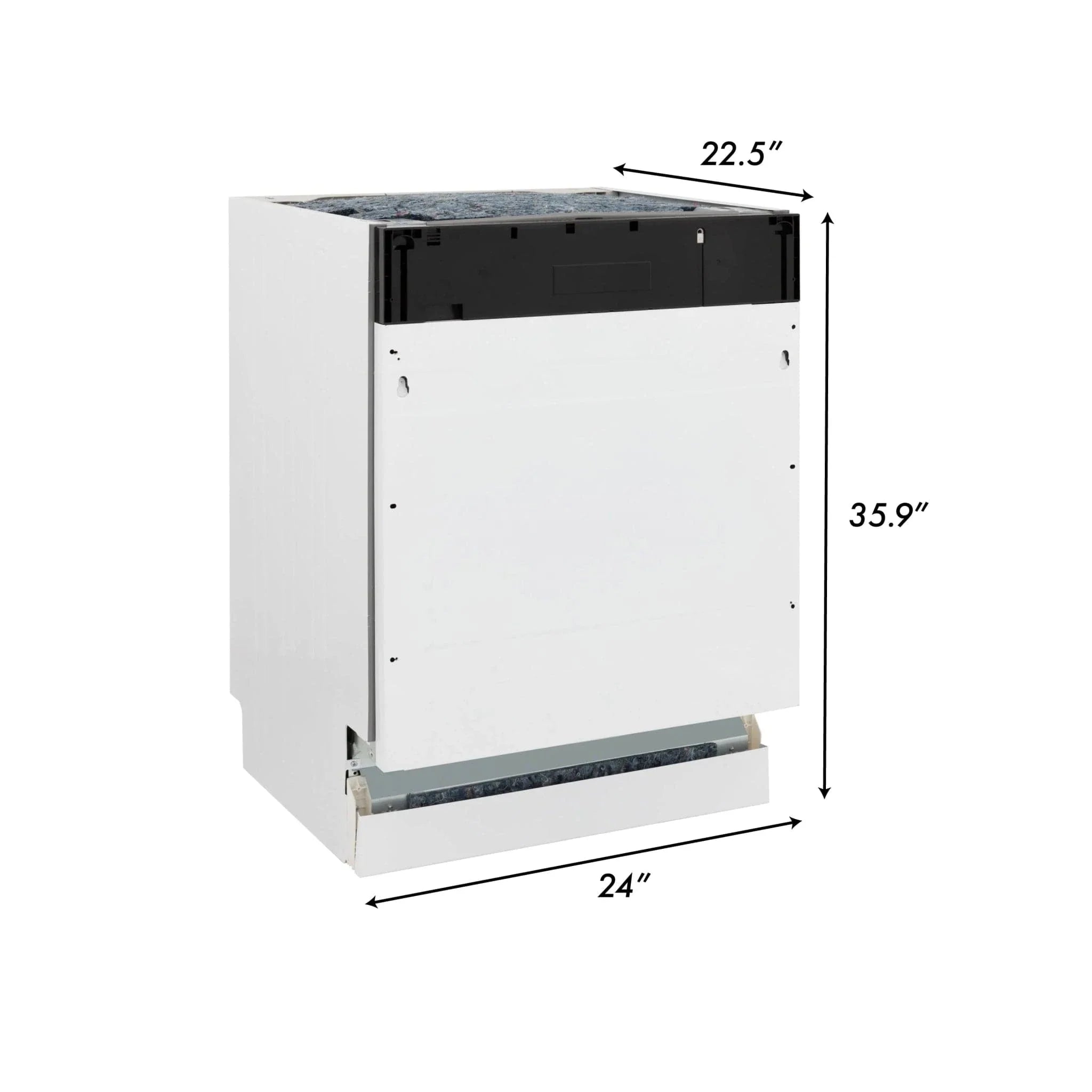 ZLINE 24" Tallac Series 3rd Rack Dishwasher Black Stainless Steel Tub DWV-BS-24