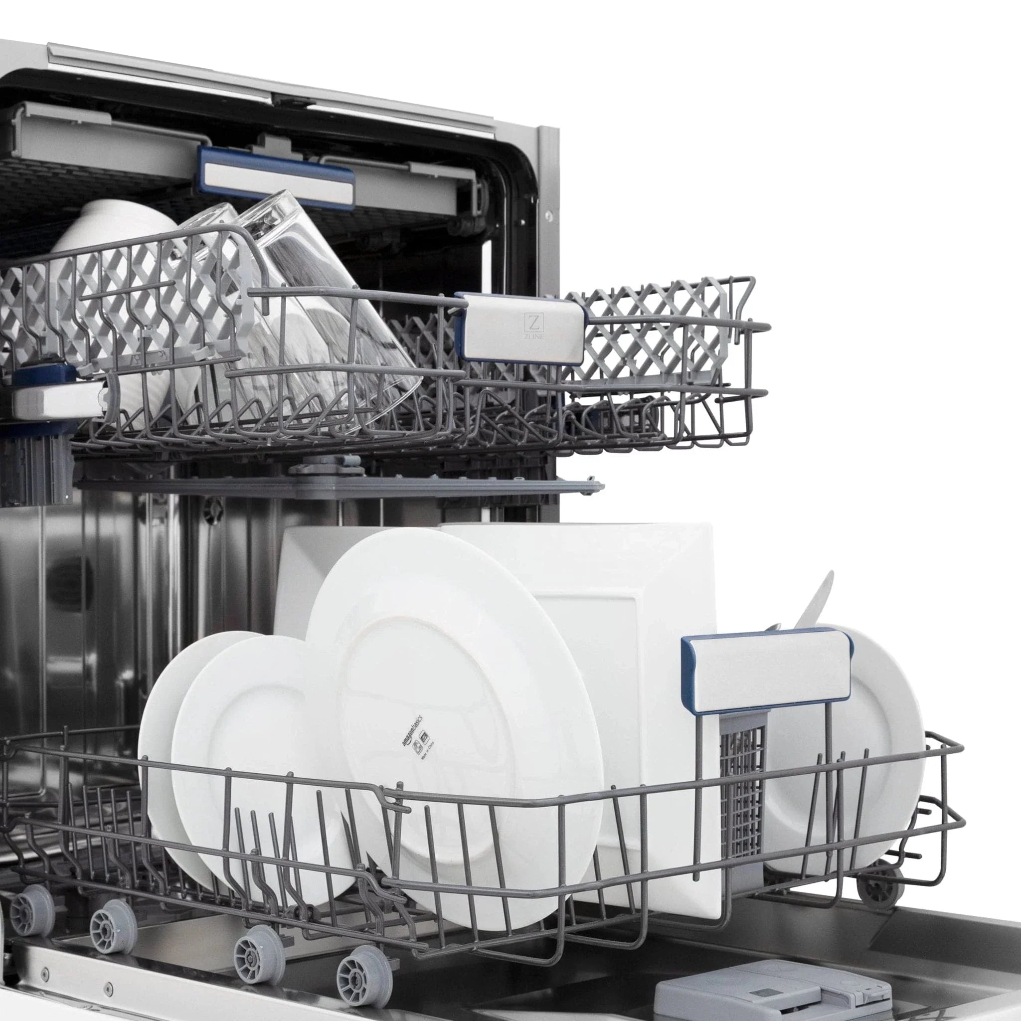ZLINE 24" Tallac Series 3rd Rack Dishwasher Black Stainless Steel Tub DWV-BS-24