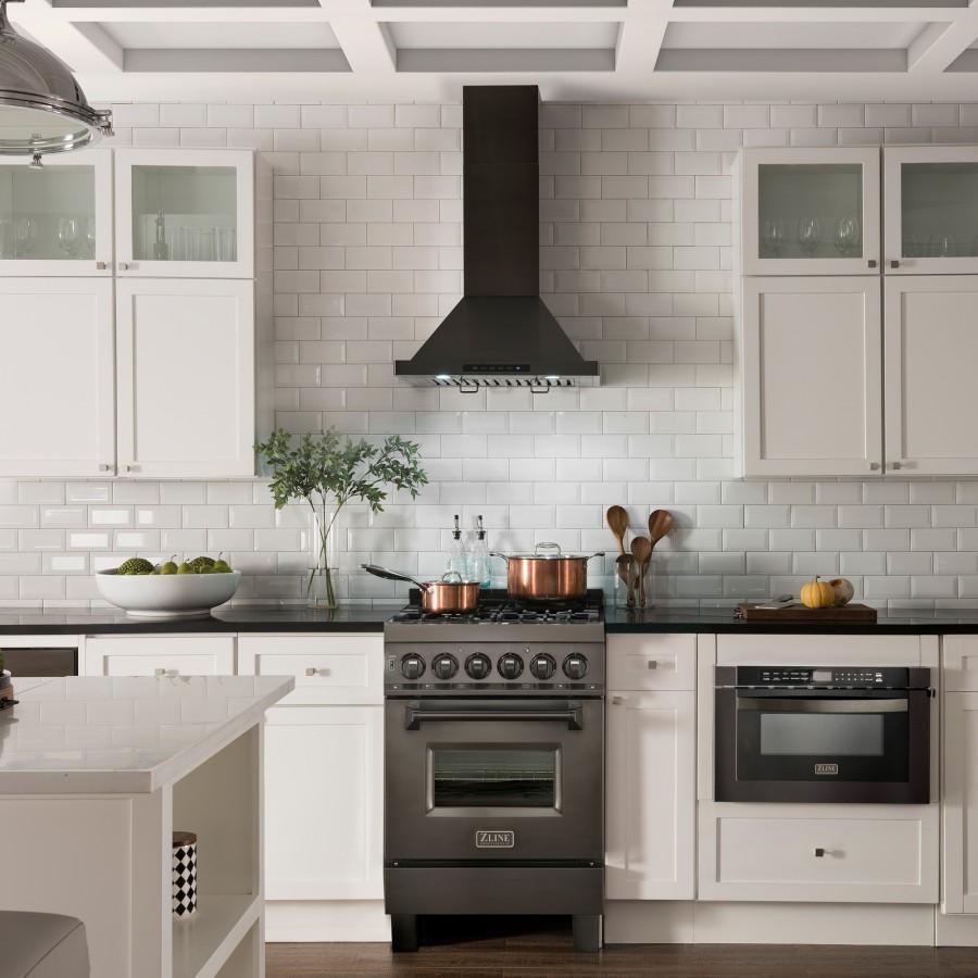 ZLINE 24" Wall Range Hood, Black Stainless Steel, BSKBN-24