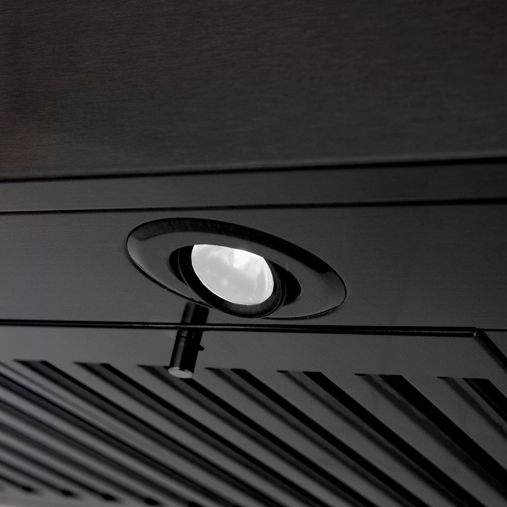 ZLINE 24" Wall Range Hood, Black Stainless, with Crown, BSKENCRN-24