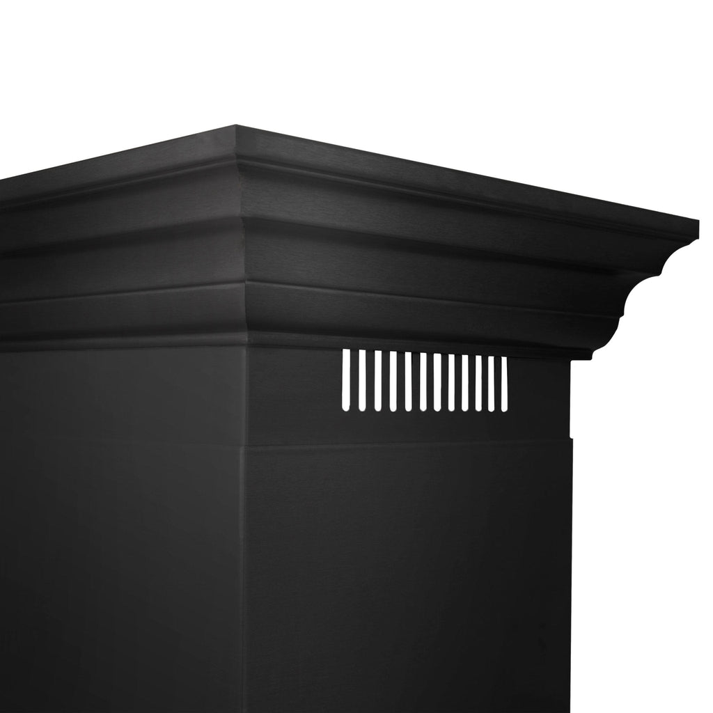 ZLINE 24" Wall Range Hood, Black Stainless, with Crown, BSKENCRN-24