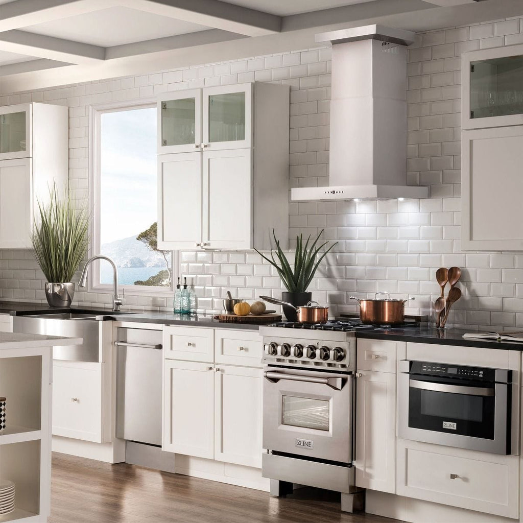ZLINE 24" Wall Range Hood, Stainless Steel, Crown Molding, KECRN-24