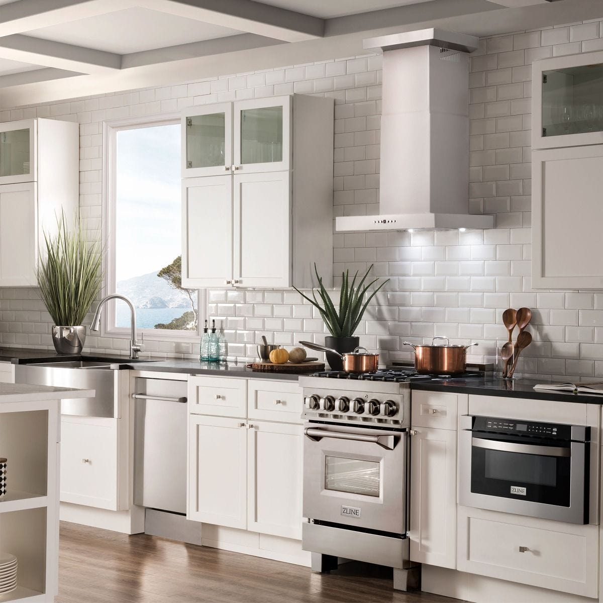ZLINE 24" Wall Range Hood, Stainless Steel, Crown Molding, KECRN-24