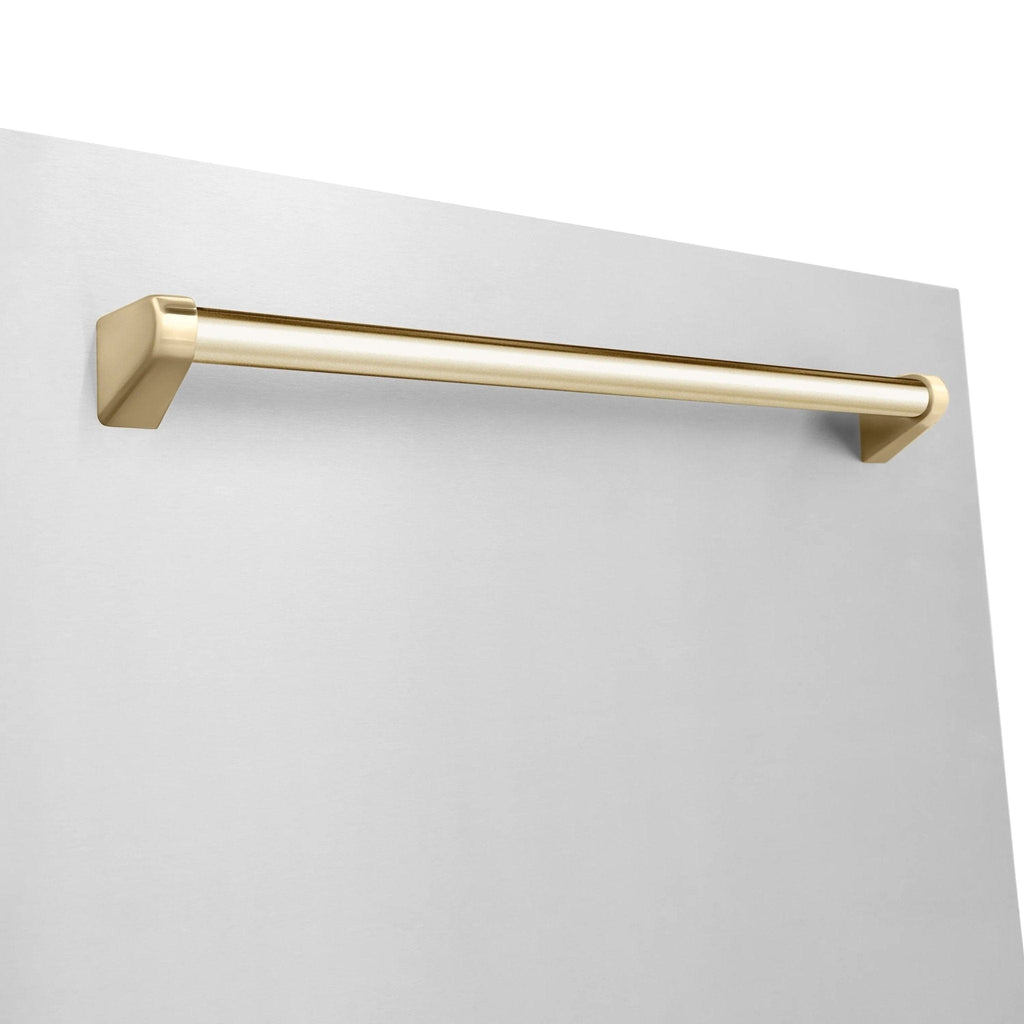 ZLINE 24"Autograph Dishwasher, Stainless, Accent Handle, DWMTZ-304-24-G