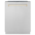 ZLINE 24"Autograph Dishwasher, Stainless, Accent Handle, DWMTZ-304-24-G