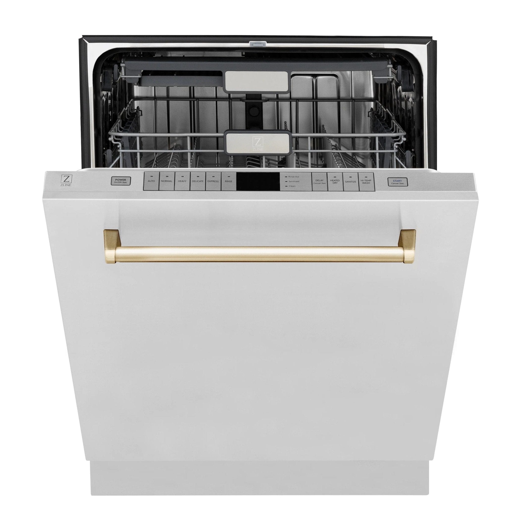 ZLINE 24"Autograph Dishwasher, Stainless, Accent Handle, DWMTZ-304-24-G