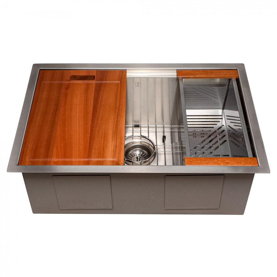 ZLINE 27" Undermount Single Bowl Ledge Sink DuraSnow, SLS-27S