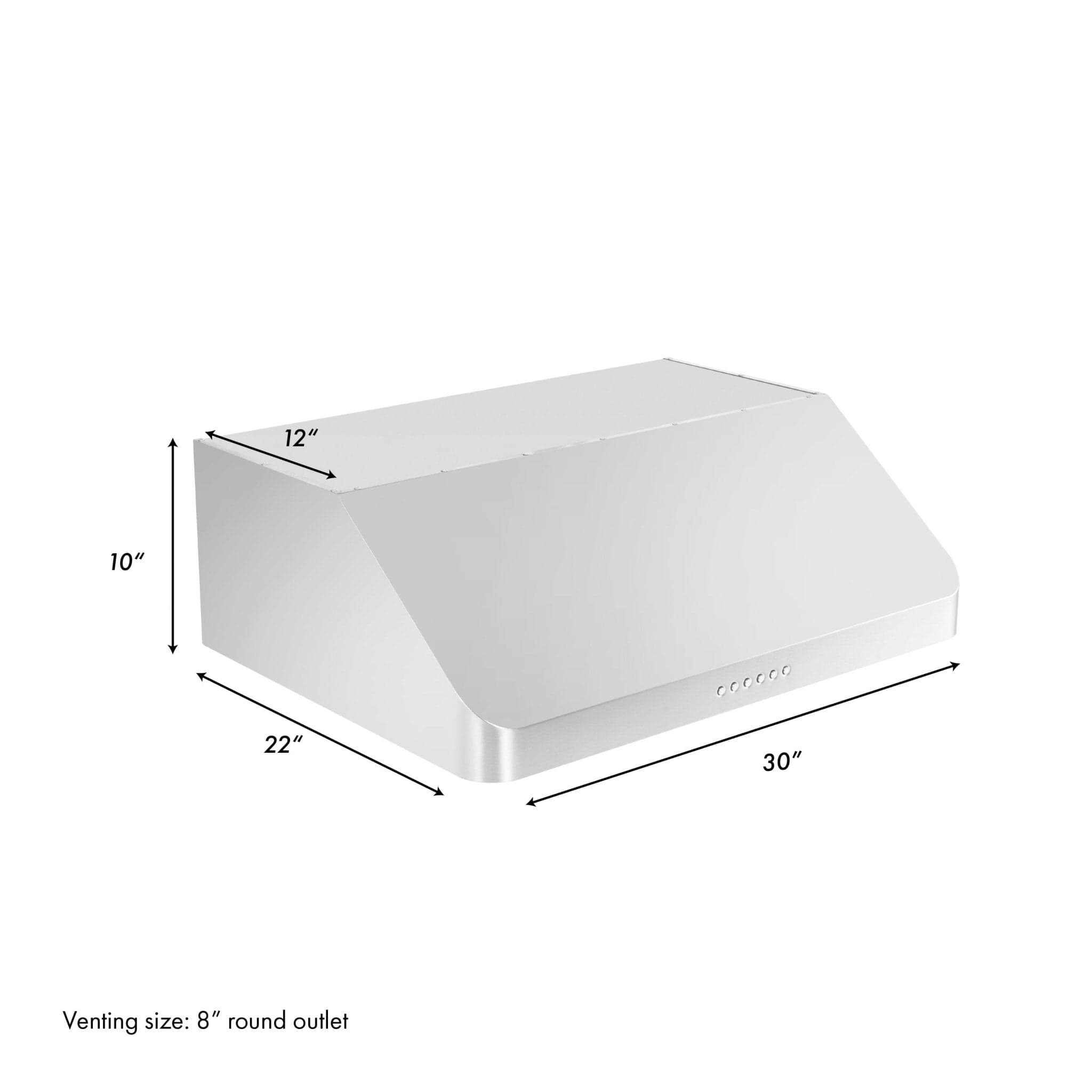 ZLINE 30" Alpine Series Undercabinet Range Hood, Stainless, ALP10UC-30