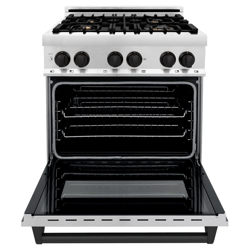 ZLINE 30" Autograph Dual Fuel Range, Stainless Steel, RAZ-30-MB