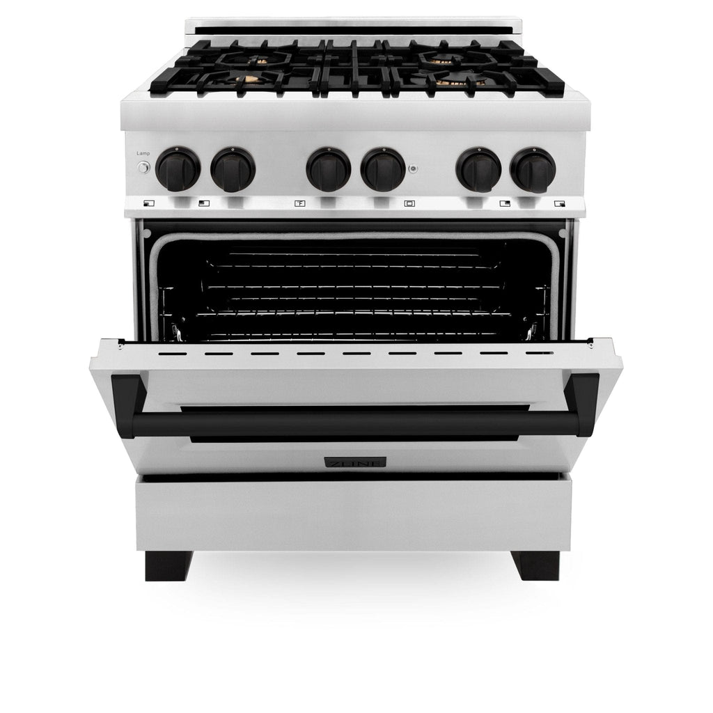 ZLINE 30" Autograph Dual Fuel Range, Stainless Steel, RAZ-30-MB