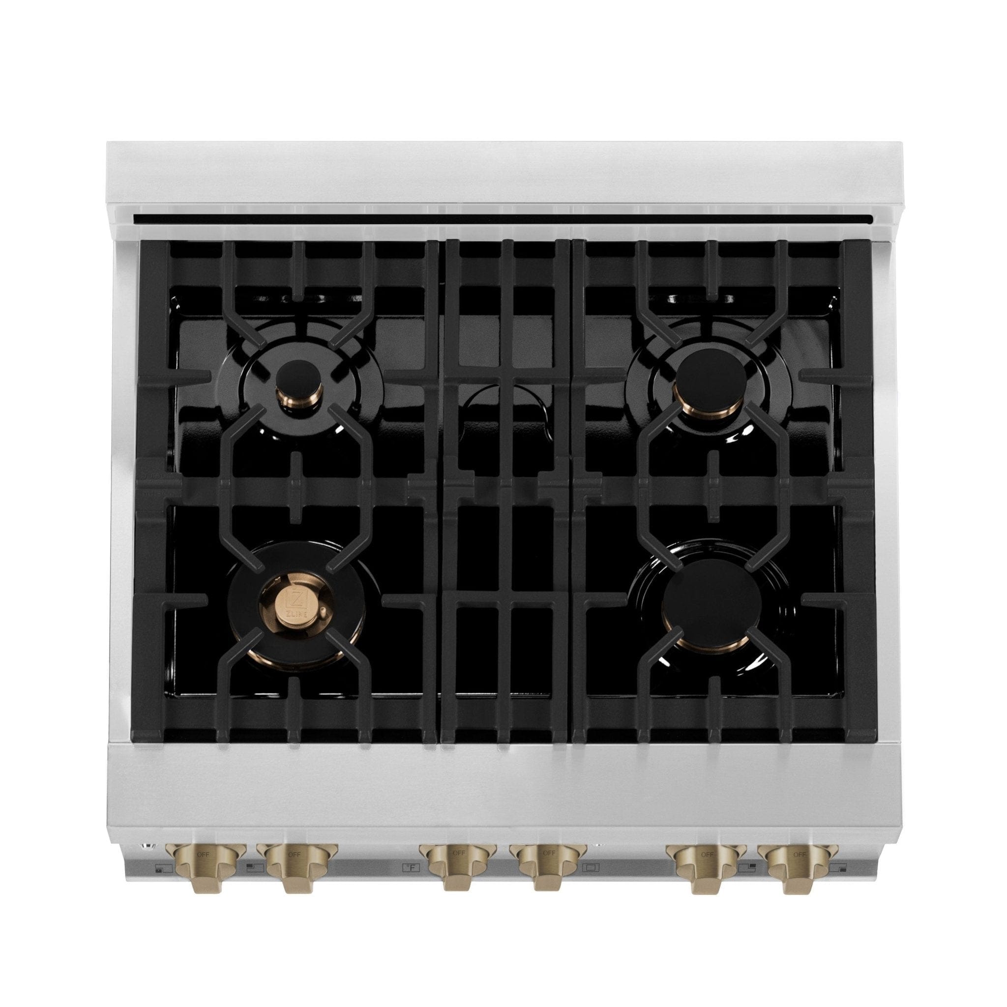 ZLINE 30" Autograph Dual Fuel Range, White Door, Bronze, RAZ-WM-30-CB