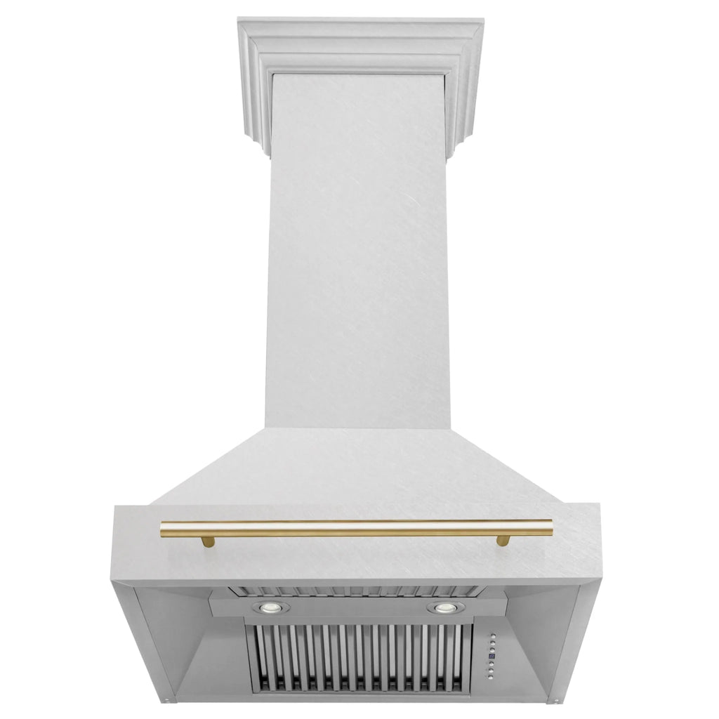 ZLINE 30" Autograph DuraSnow Stainless Steel Hood 8654SNZ-30-G