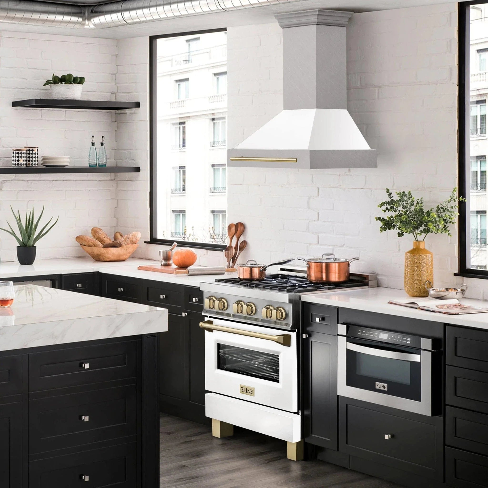 ZLINE 30" Autograph DuraSnow White Range Hood 8654SNZ-WM30-G