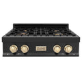 ZLINE 30" Autograph Edition Rangetop, Gold Accents, RTBZ-30-G