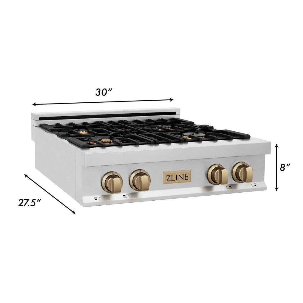 ZLINE 30" Autograph Rangetop, DuraSnow, RTZ-30-CB