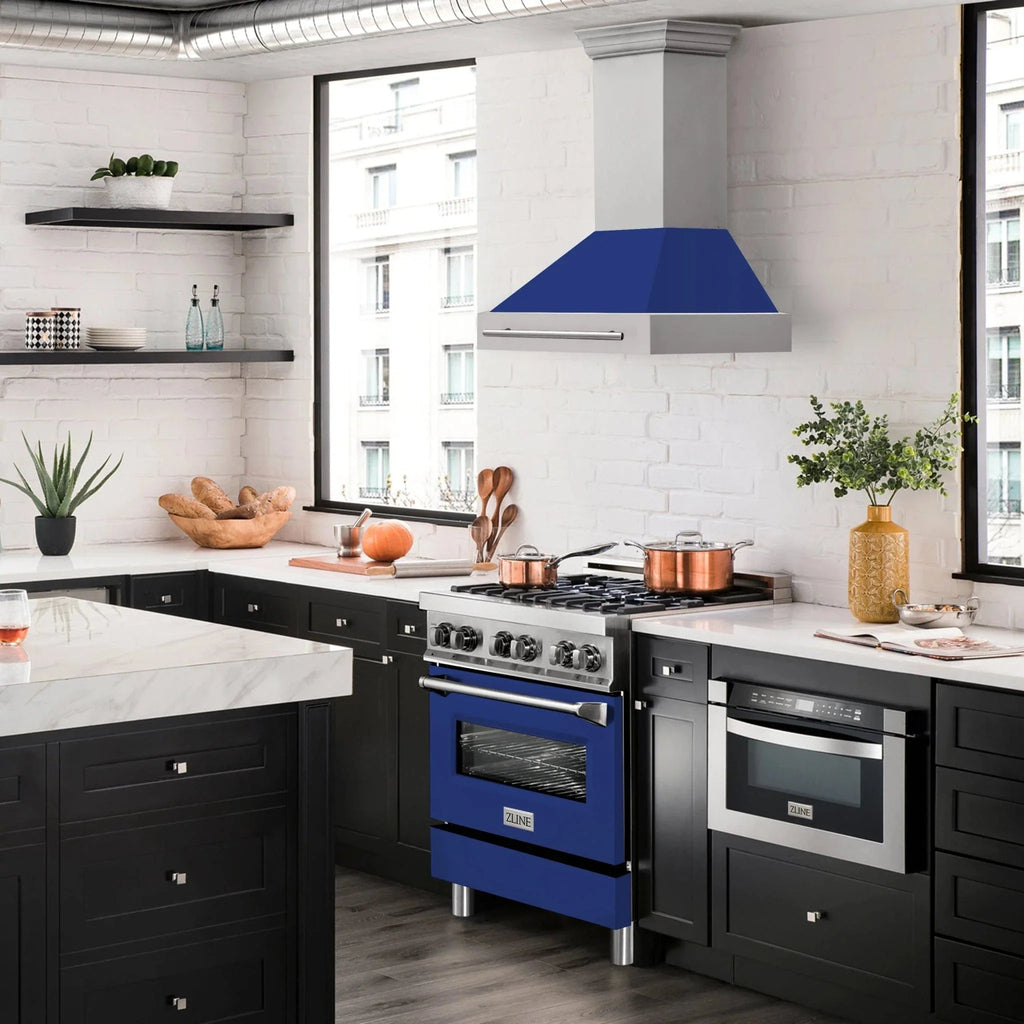 ZLINE 30" Autograph Stainless Wall Range Hood, 8654STX-BG-30