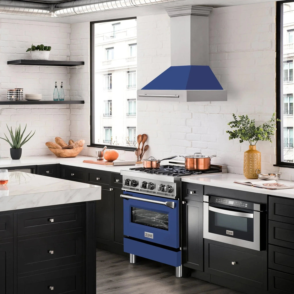 ZLINE 30" Autograph Stainless Wall Range Hood, 8654STX-BM-30