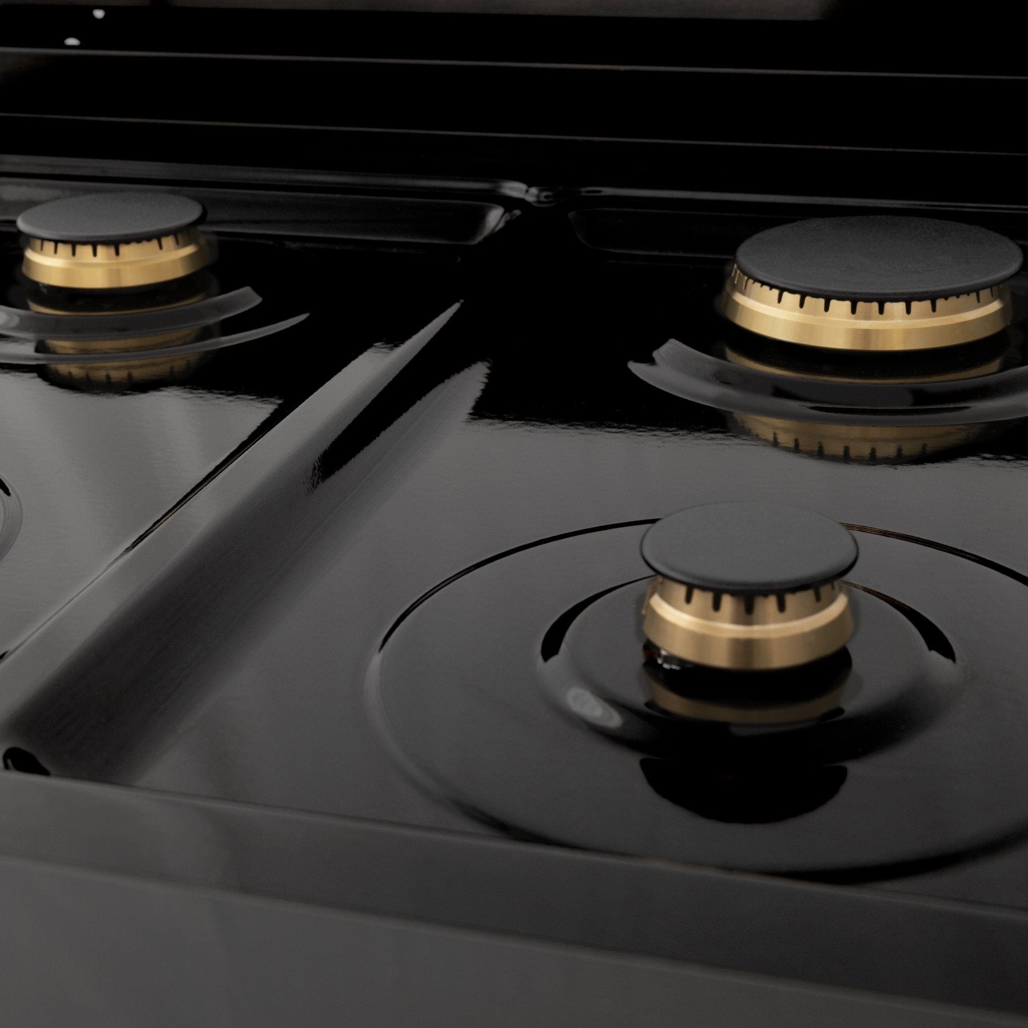 ZLINE 30" Black Stainless, Gas/Electric Oven, Brass Burners, RAB-BR-30