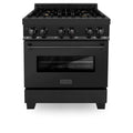 ZLINE 30" Black Stainless, Gas/Electric Oven, Brass Burners, RAB-BR-30