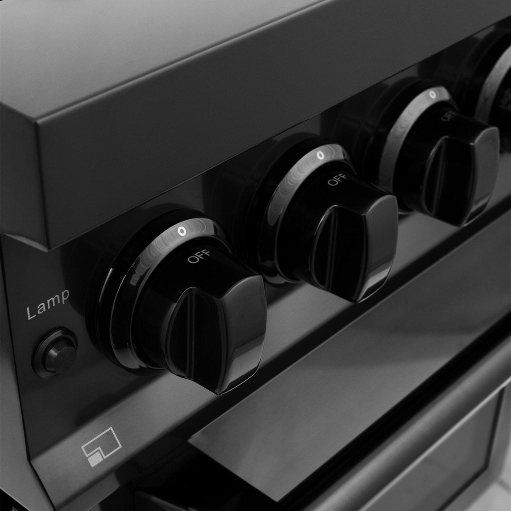 ZLINE 30" Black Stainless, Gas/Electric Oven, Brass Burners, RAB-BR-30