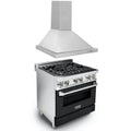 ZLINE 30" Bundle Range RA-BLM-30 &  Wall Range Hood KB-30, 2KP-RABLMRH30