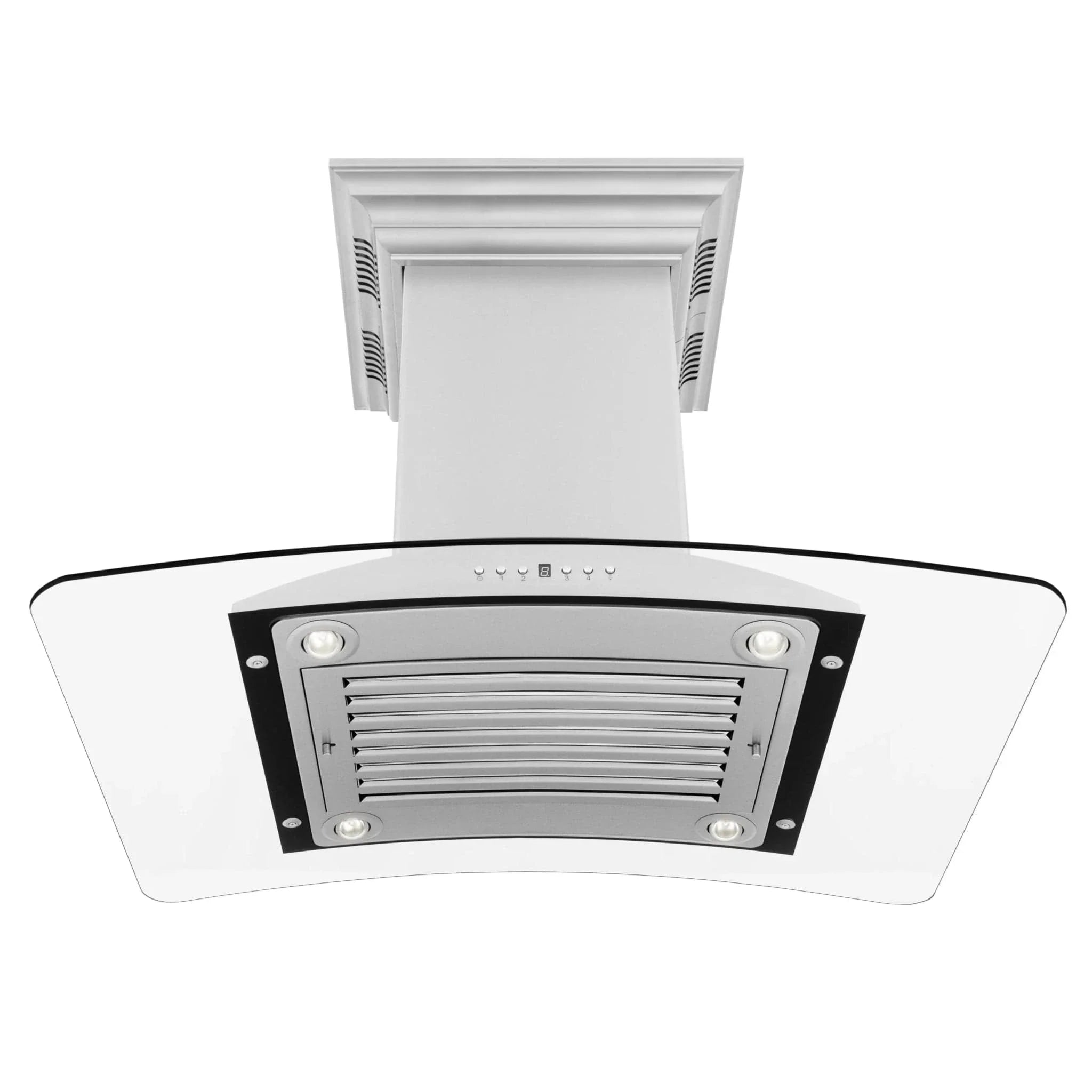 ZLINE 30" CrownSound‚ Ducted Vent Island Mount Range Hood in Stainless Steel with Built-in Bluetooth Speakers, GL9iCRN-BT-30