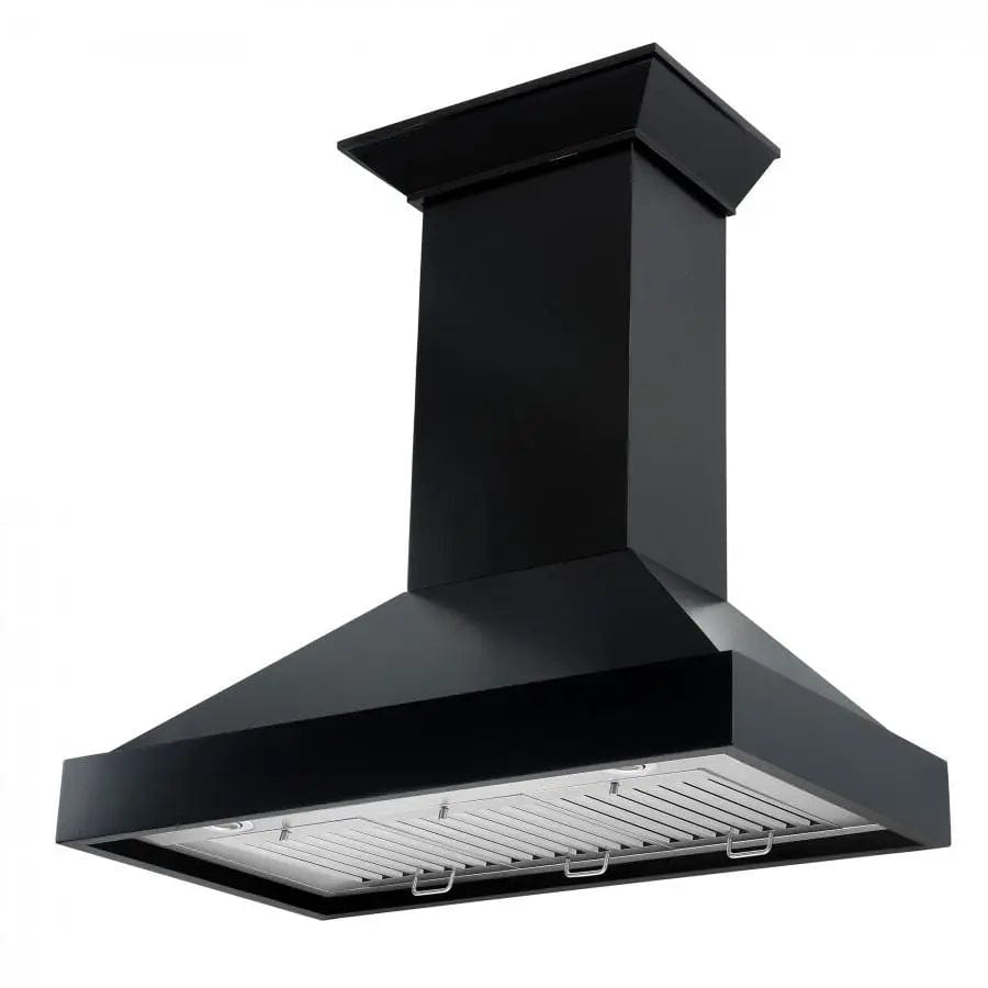 ZLINE 30" Designer Series Wooden Wall Range Hood in Black, KBCC-30