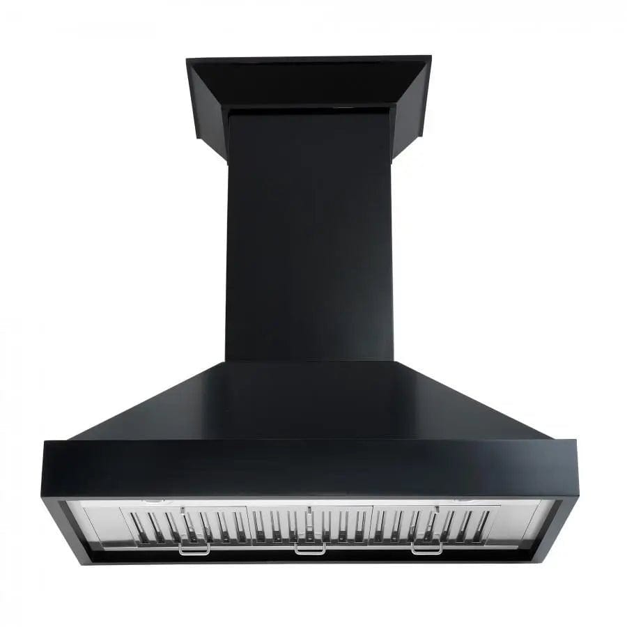 ZLINE 30" Designer Series Wooden Wall Range Hood in Black, KBCC-30