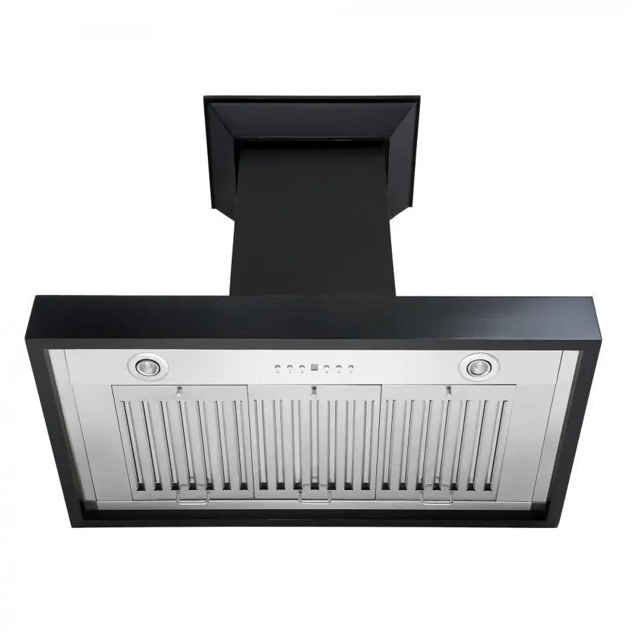ZLINE 30" Designer Series Wooden Wall Range Hood in Black, KBCC-30